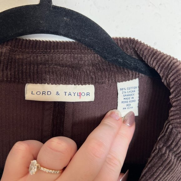 NWT Vintage Lord & Taylor Brown Corduroy Blazer - Picture 6 of 12